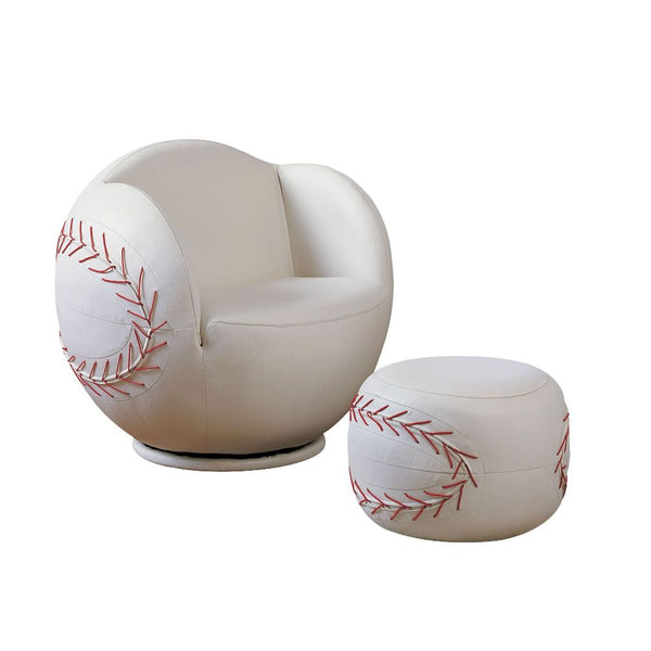 ACME All Star Baseball: White Accent Chair Model 5528