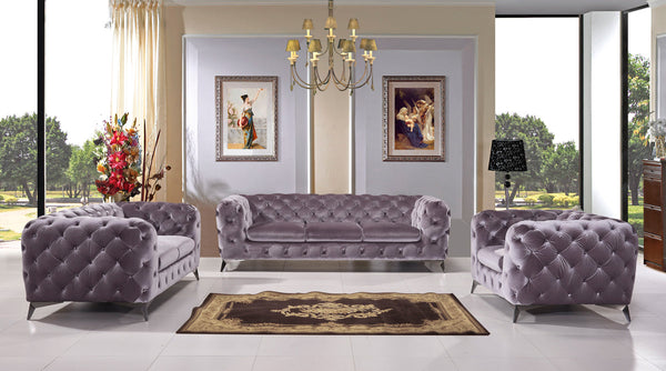 Divani Casa Delilah Modern Grey Fabric Sofa Set Grey Sofa Set SKU VGCA1546-GRY Product ID: 73472