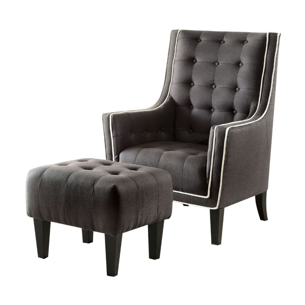 ACME Ophelia Black Linen Accent Chair Model 59634