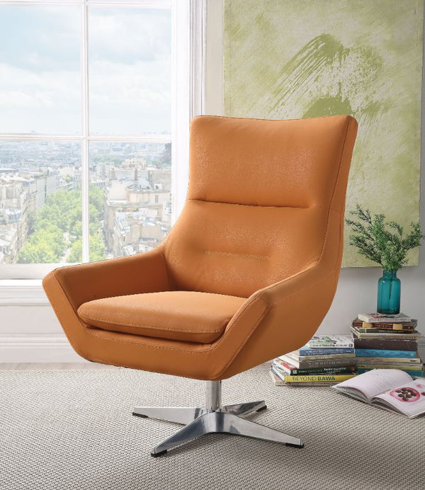 ACME Eudora Orange Leather-Gel Accent Chair Model 59733
