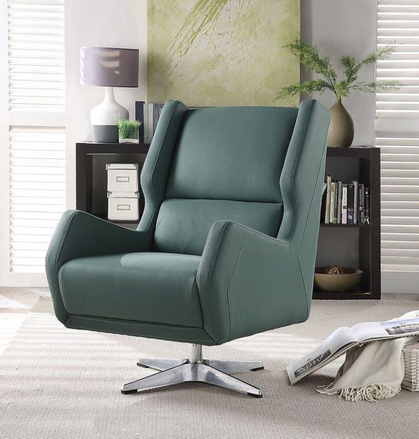 ACME Eudora II Green Leather-Gel Accent Chair Model 59737