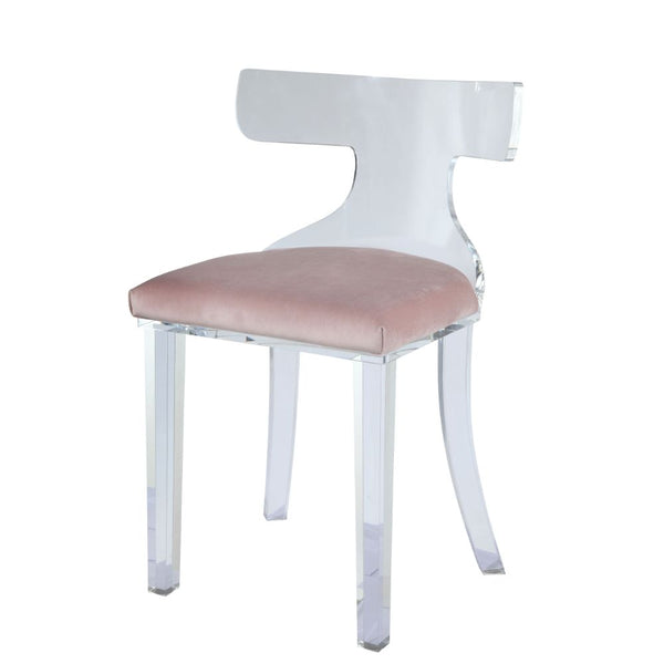 ACME Bradley Light Pink Velvet & Clear Acrylic Accent Chair Model 59821