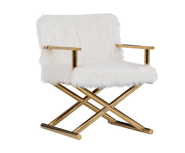 Modrest Corley Modern White Faux Fur & Gold Accent Chair White Lounge Chair SKU VGRH-RHS-AC-401-WHT Product ID: 75240