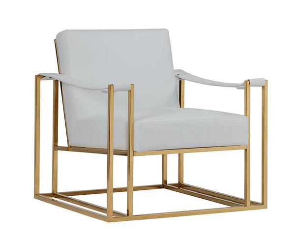 Modrest Larson Modern White Leatherette & Gold Accent Chair White Lounge Chair SKU VGRH-RHS-AC-205-WHT Product ID: 75251