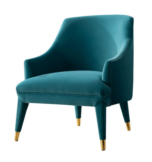 Divani Casa Jenner Modern Aqua Velvet Accent Chair Aqua Lounge Chair SKU VGYUHD-1969 Product ID: 77260