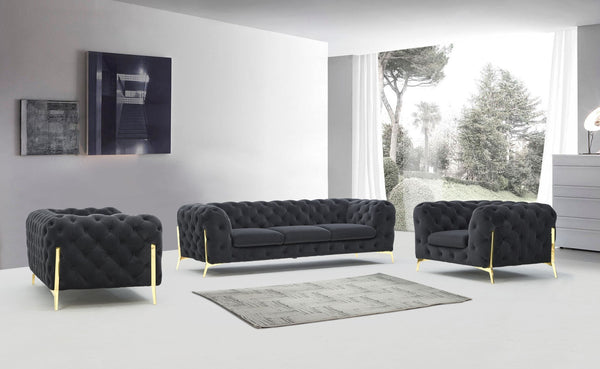 Divani Casa Sheila Modern Dark Grey Fabric Sofa Set Grey Sofa Set SKU VGCA1346-DKGRY-A-SET Product ID: 78157