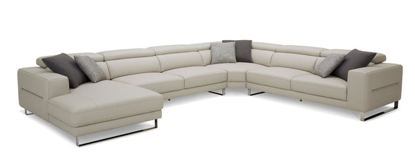 Divani Casa Hawkey Contemporary Light Grey Leather LAF Chaise Sectional SofaVig Furniture Model VGKK-KF1066-LG-LAF ID 80405 catch