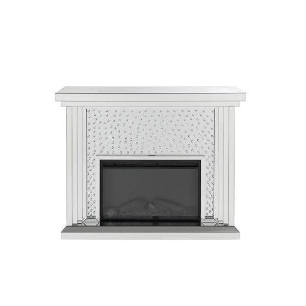ACME Nysa Mirrored & Faux Crystals Fireplace Model 90204