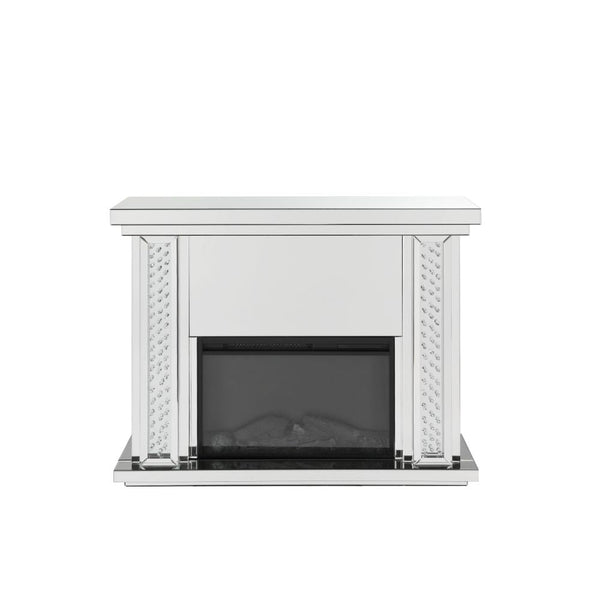 ACME Nysa Mirrored & Faux Crystals Fireplace Model 90254