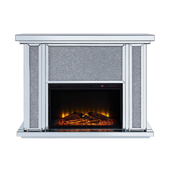 ACME Nowles Mirrored & Faux Stones Fireplace Model 90457