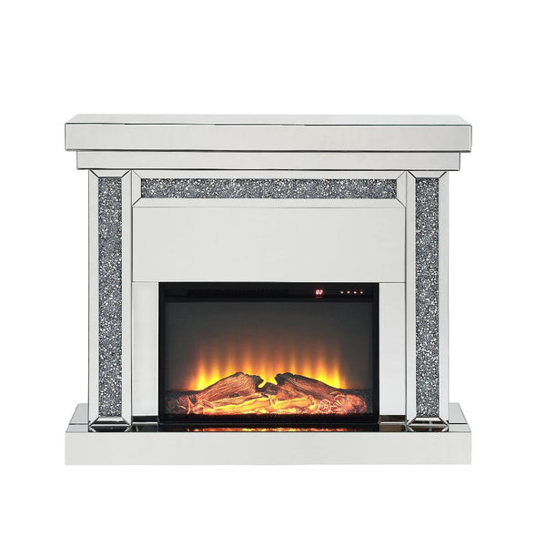 ACME Noralie Mirrored & Faux Diamonds Fireplace Model 90470