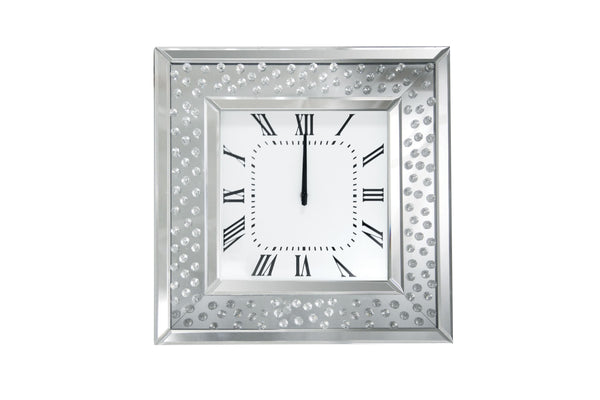 ACME Nysa Mirrored & Faux Crystals Wall Clock Model 97394