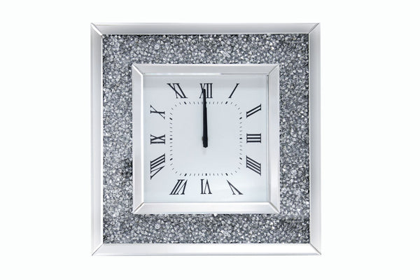 ACME Noralie Mirrored & Faux Diamonds Wall Clock Model 97395