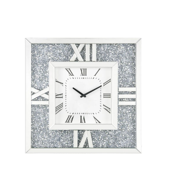 ACME Noralie Mirrored & Faux Diamonds Wall Clock Model 97727