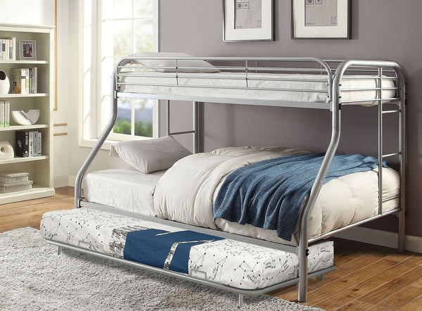 Furniture Of America Opal Silver Contemporary Twin Full Bunk Bed Model CM-BK931SV-TF Default Title