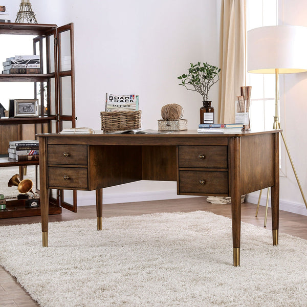 Furniture Of America Reliance Antique Oak Transitional Writing Desk Model CM-DK5056 Default Title
