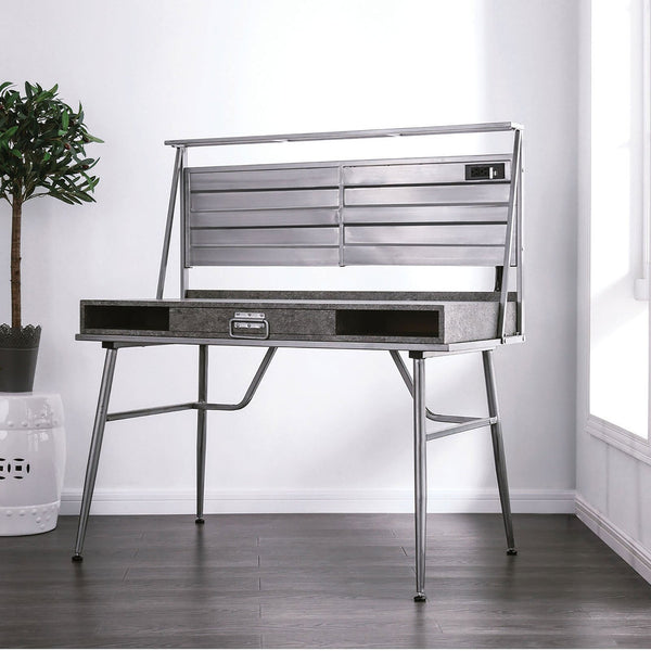 Furniture Of America Mccredmond Silver Industrial Desk With Usb Model CM-DK5566 Default Title
