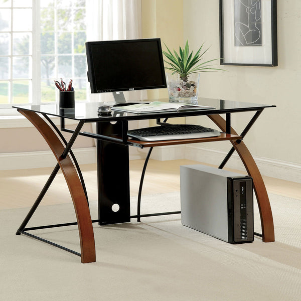 Furniture Of America Baden Oak/Black Contemporary Computer Desk Model CM-DK6216 Default Title
