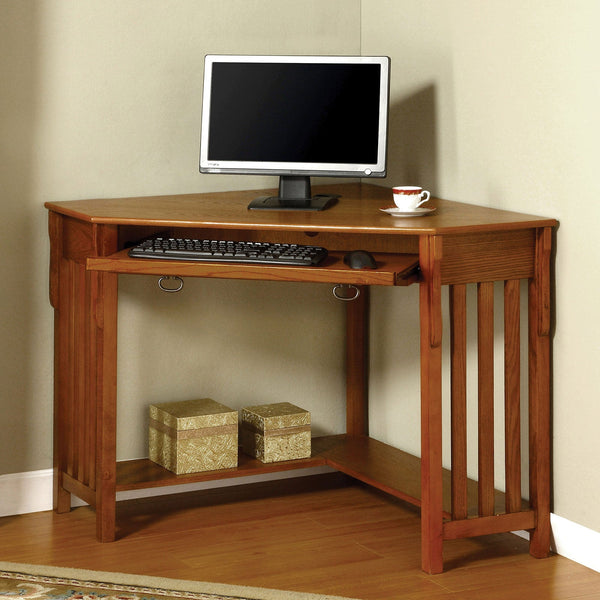 Furniture Of America Toledo Medium Oak Transitional Corner Desk Model CM-DK6641 Default Title