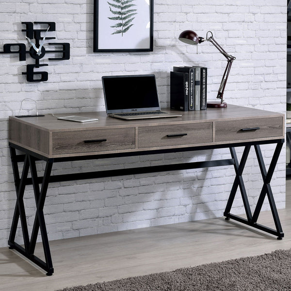 Furniture Of America Moers Gray/Sand Black Industrial Desk Model CM-DK921 Default Title