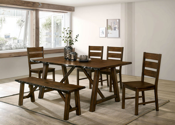 Furniture Of America Mapleton Walnut Rustic Dining Table Model CM3484T Default Title