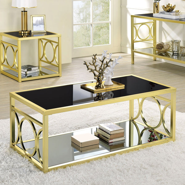 Furniture Of America Rylee Gold Contemporary Coffee Table, Gold Model CM4166GL-C Default Title