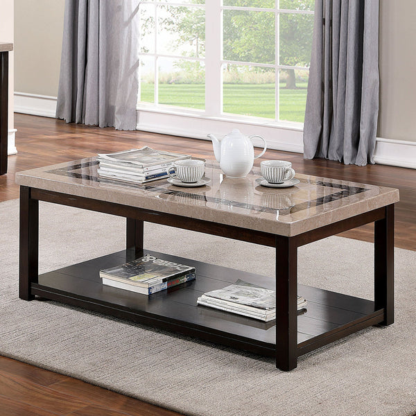 Furniture Of America Rosetta Dark Walnut Transitional Coffee Table Model CM4187C Default Title