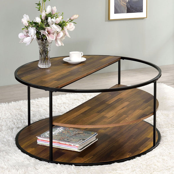 Furniture Of America Orrin Black/Walnut Industrial Coffee Table Model CM4396BK-C Default Title