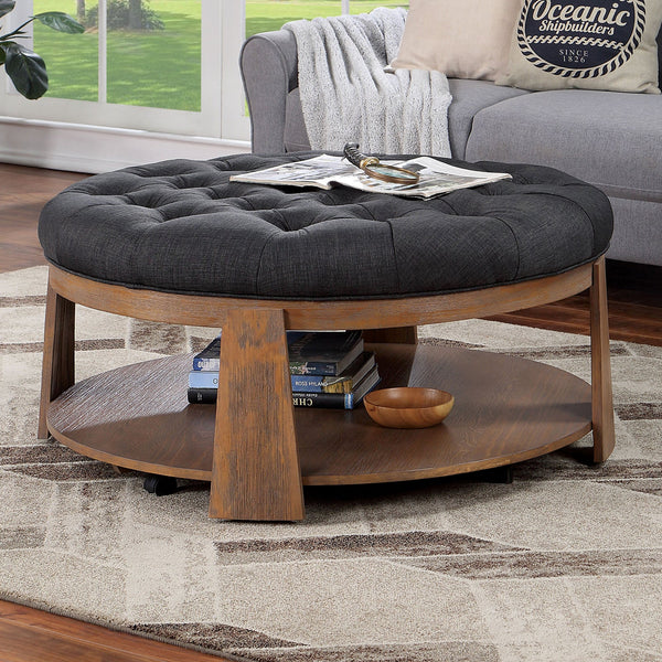 Furniture Of America Guis Dark Gray Transitional Round Coffee Table, Dark Gray Model CM4411DG-C Default Title