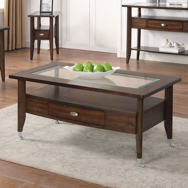 Furniture Of America Riverdale Dark Walnut Transitional Coffee Table, Dark Walnut Model CM4905WN-C Default Title
