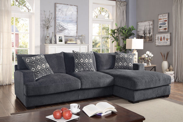 Furniture Of America Kaylee Gray Contemporary L-Shaped Sectional, Right Chaise Model CM6587-SECT-L-R Default Title