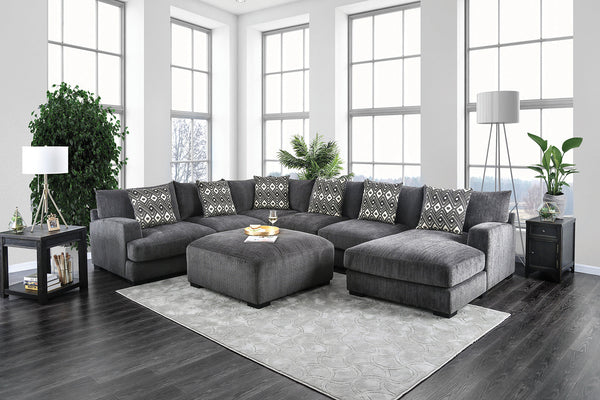 Furniture Of America Kaylee Gray Contemporary U-Shaped Sectional, Right Chaise Model CM6587-SECT-R Default Title
