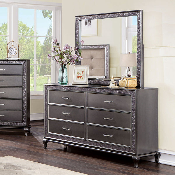 Furniture Of America Onyxa Graphite Glam Dresser Model CM7198GY-D Default Title
