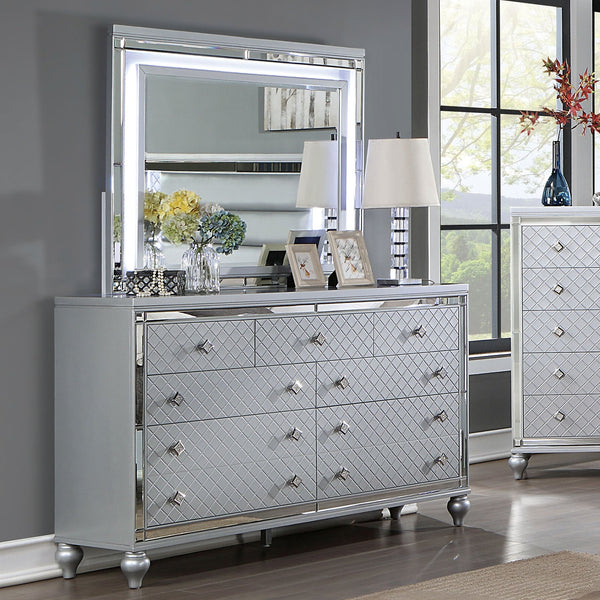 Furniture Of America Calandria Silver Contemporary Dresser, Silver Model CM7320SV-D Default Title