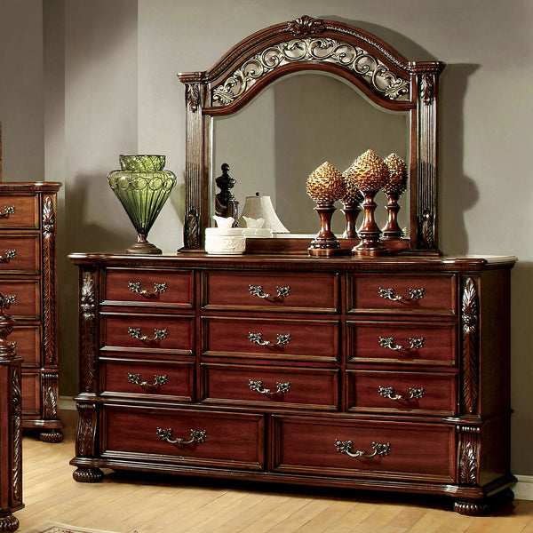 Furniture Of America Arthur Brown Cherry Traditional Dresser Model CM7587D Default Title