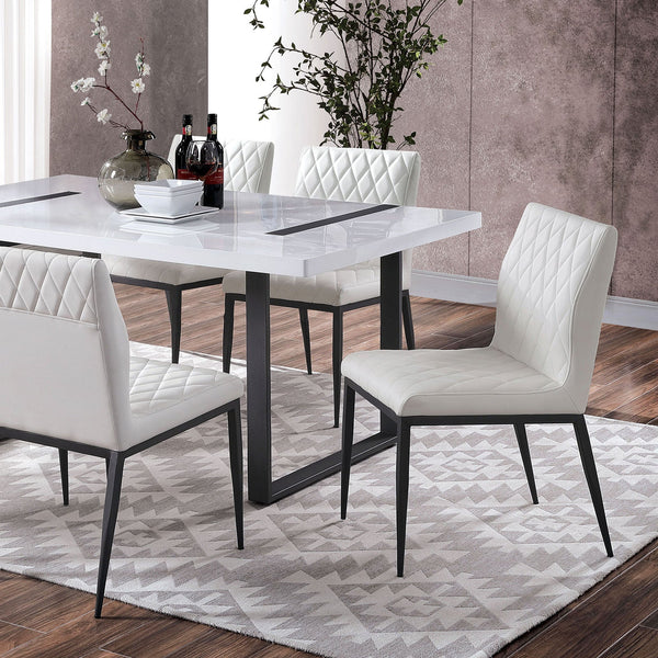 Furniture Of America Alessia White/Black Contemporary Dining Table Model FOA3769T Default Title