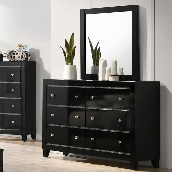 Furniture Of America Magdeburg Black Contemporary Dresser, Black Model FOA7038BK-D Default Title