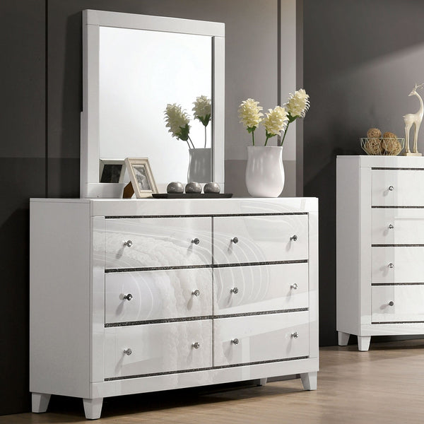 Furniture Of America Magdeburg White Contemporary Dresser, White Model FOA7038WH-D Default Title