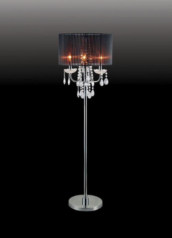 Furniture Of America Jada Chrome/Black Glam Floor Lamp Model L76733BK-F Default Title