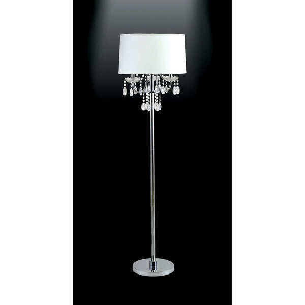 Furniture Of America Jada Chrome/White Glam Floor Lamp Model L76733WH-F Default Title