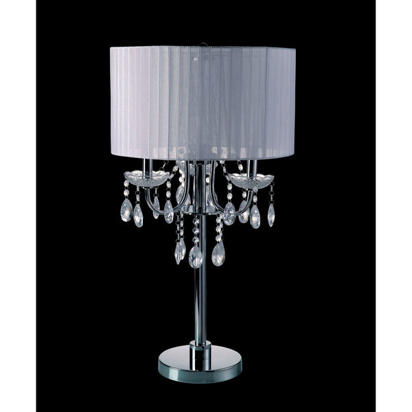 Furniture Of America Jada Chrome/White Glam Table Lamp Model L76733WH-T Default Title