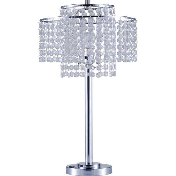 Furniture Of America Kaitlyn Chrome Glam 12"H Crystal Chrome Table Lamp Model L7735SN Default Title