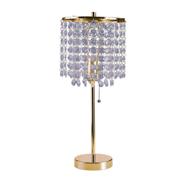 Furniture Of America Ira Gold Glam Table Lamp, Hanging Crystal Model L78315G Default Title
