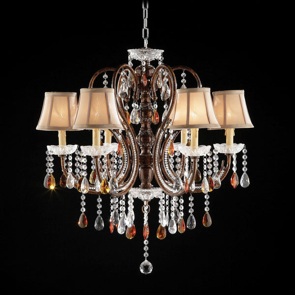 Furniture Of America Juliet Golden Brown Traditional Ceiling Lamp, Hanging Crystal Model L95113H Default Title