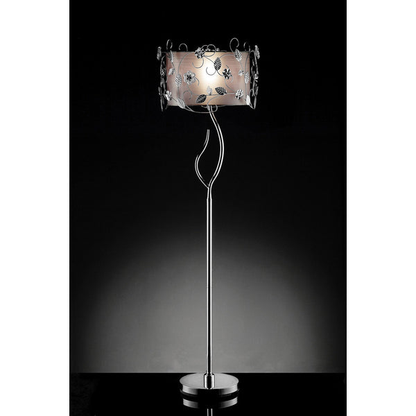 Furniture Of America Elva Silver/Chrome Glam Floor Lamp, Double Shade Model L95121F Default Title