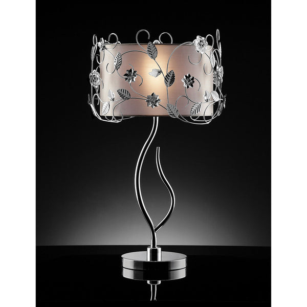 Furniture Of America Elva Silver/Chrome Glam Table Lamp, Double Shade Model L95121T Default Title
