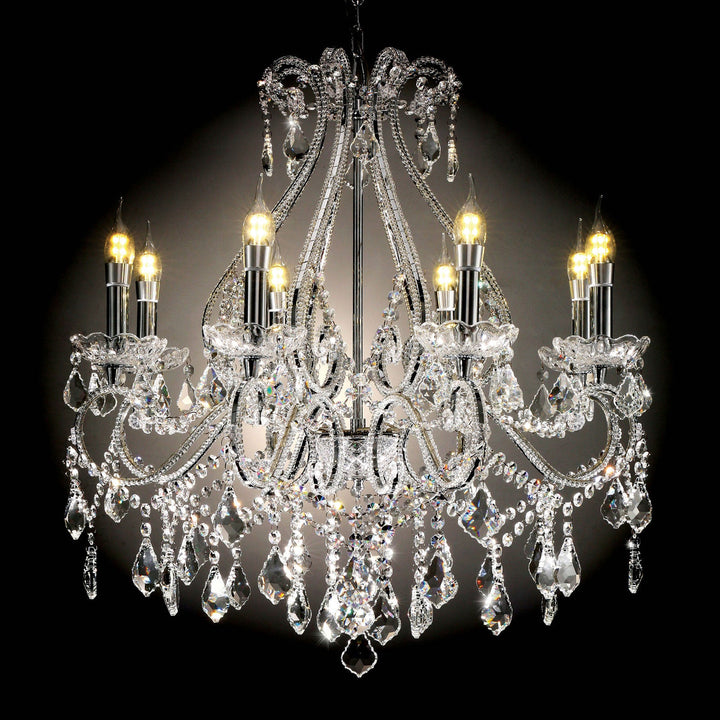 Furniture Of America Jen Clear Traditional Ceiling Lamp, Hanging Crystal Model L9802H Default Title