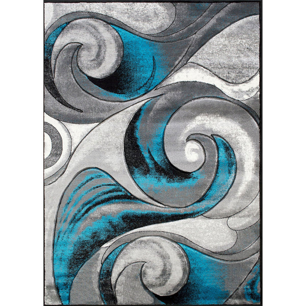 Furniture Of America Niksar Turquoise Contemporary 5' X 7' Area Rug Model RG5223 Default Title