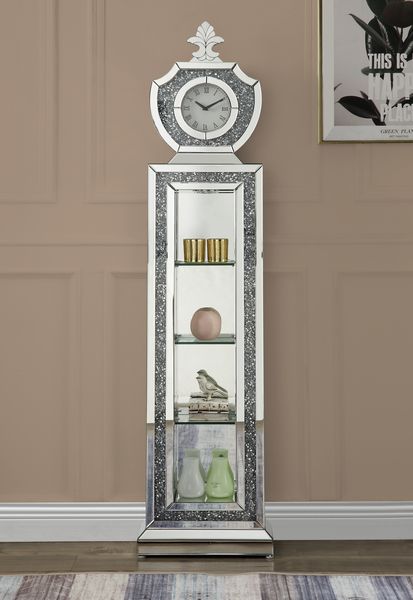 ACME Noralie Mirrored & Faux Diamonds Grandfather Clock Model AC00351