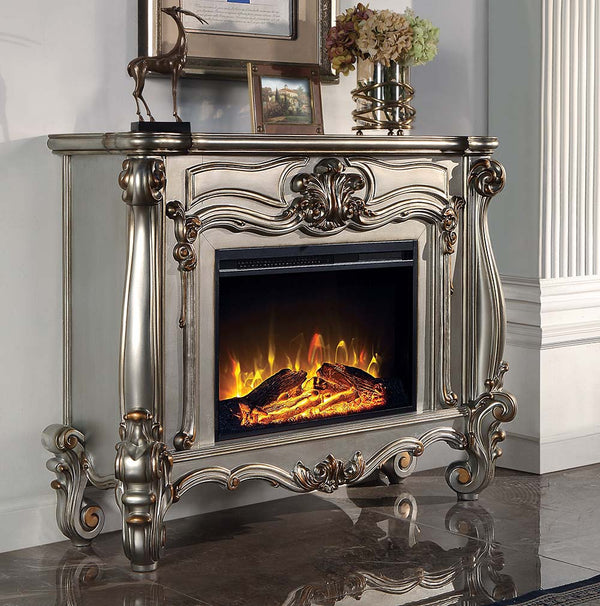 ACME Versailles Antique Platinum Finish Fireplace Model AC01314
